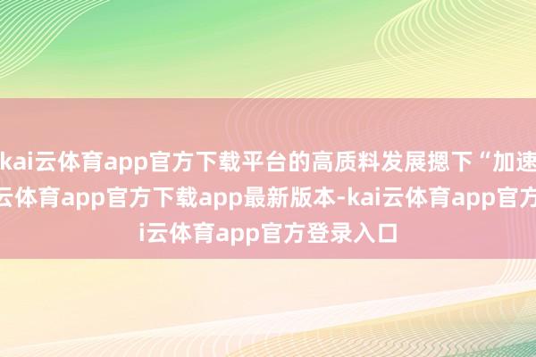 kai云体育app官方下载平台的高质料发展摁下“加速键”-kai云体育app官方下载app最新版本-kai云体育app官方登录入口
